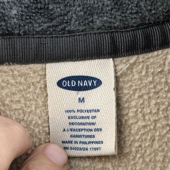 Old Navy Womens Fleece Jacket Medium Pullover Beige 1/4 Zip Cozy Outdoors Casual - Picture 3 of 12